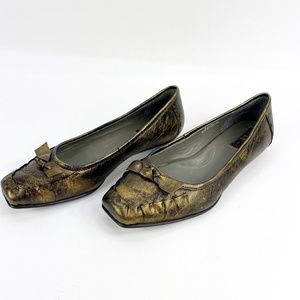 Born Calyx Metallic Bronze Flats Square Toe Sz 8
